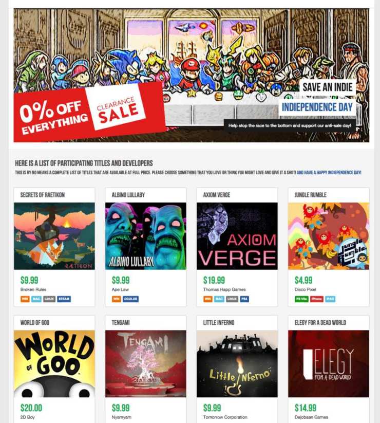 indiependenceday : paye ton jeu [indies]